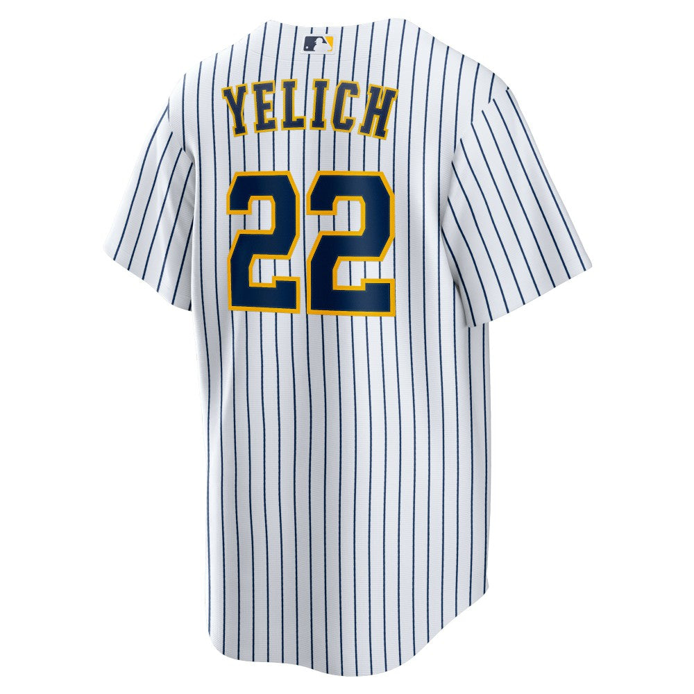 Christian Yelich Milwaukee Brewers Nike Alternate Replica Player Jersey - White | MLB Jerseys