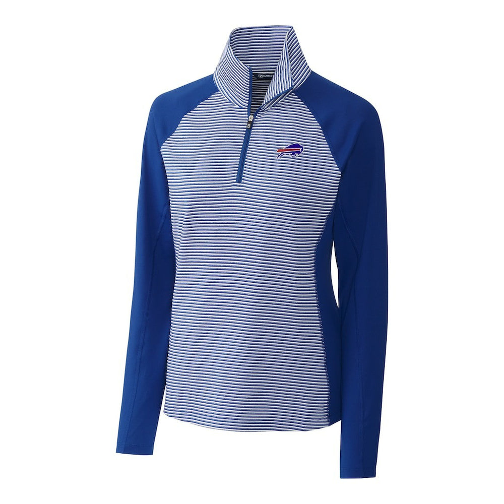 Buffalo Bills Cutter & Buck Women's Forge Tonal Stripe Half-Zip Pullover Jacket Blue - NFL