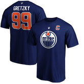 Wayne Gretzky Edmonton Oilers - Fanatics Authentic Stack Retired Player Name & Number T-Shirt Royal