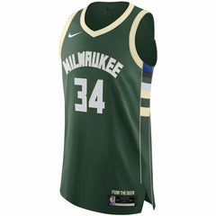 Nike - Giannis Antetokounmpo Milwaukee Bucks Authentic Jersey - Icon Edition - Hunter Green