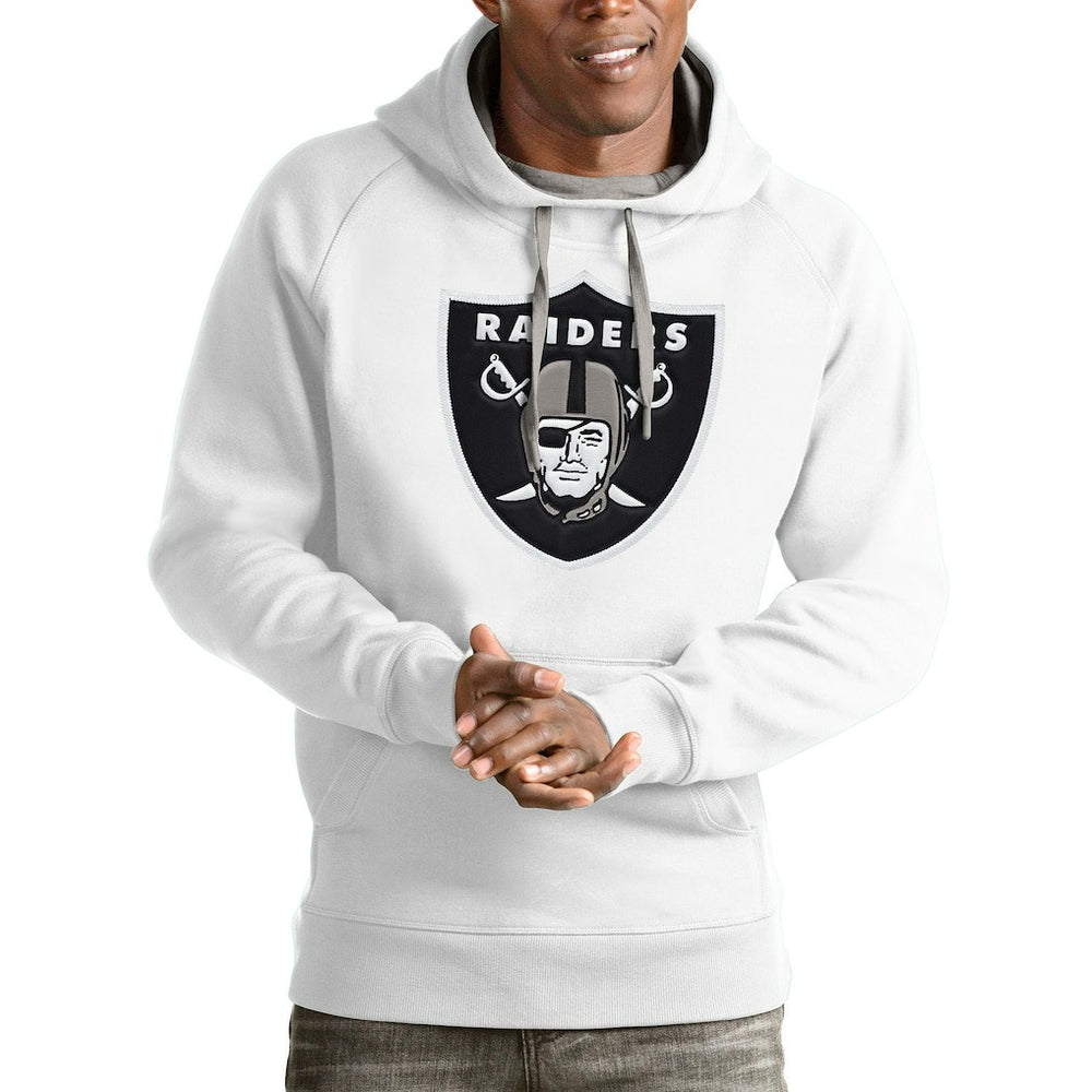 Las Vegas Raiders Antigua Victory Pullover Hoodie White - NFL