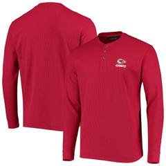 Kansas City Chiefs Dunbrooke Logo Maverick Thermal Henley Long Sleeve T-Shirt Red - NFL