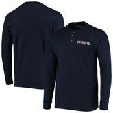 New England Patriots Dunbrooke Logo Maverick Thermal Henley Long Sleeve T-Shirt Navy - NFL