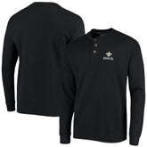 New Orleans Saints Dunbrooke Logo Maverick Thermal Henley Long Sleeve T-Shirt Black - NFL