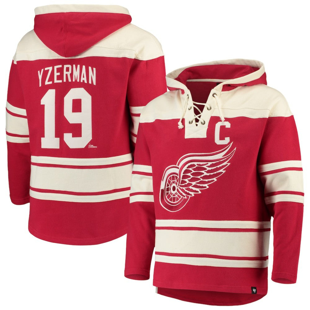 Steve Yzerman Detroit Red Wings - '47 Player Lacer Pullover Hoodie Red