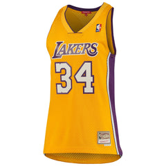 Mitchell & Ness - Shaquille O'Neal Los Angeles Lakers Women's 1999/00 Hardwood Classics Swingman Jersey - Gold