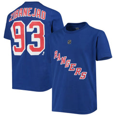 Mika Zibanejad New York Rangers Youth Player Name & Number T-Shirt Blue