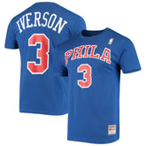 Mitchell & Ness - Allen Iverson Philadelphia 76ers Hardwood Classics Name & Number Player T-Shirt - Royal