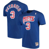 Mitchell & Ness - Drazen Petrovic Brooklyn Nets Hardwood Classics Name & Number Player T-Shirt - Royal