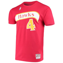 Mitchell & Ness - Spud Webb Atlanta Hawks Hardwood Classics Name & Number T-Shirt - Red
