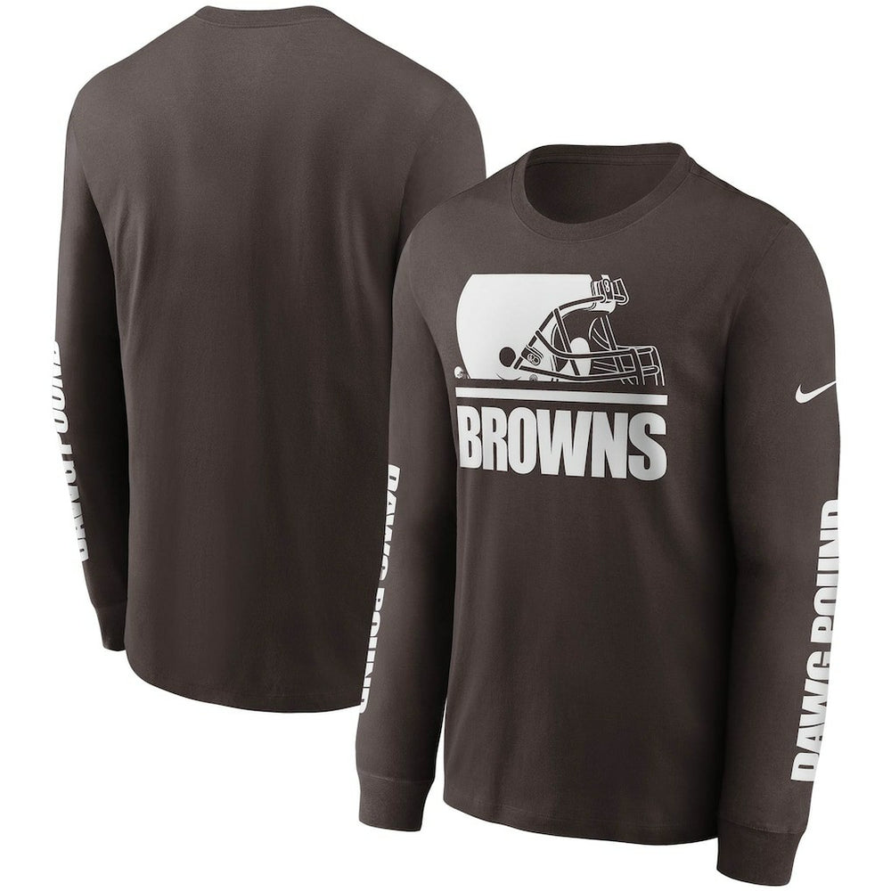 Cleveland Browns Split Local Long Sleeve T-Shirt Brown - Nike