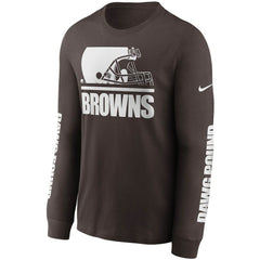Cleveland Browns Split Local Long Sleeve T-Shirt Brown - Nike