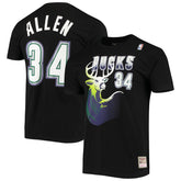 Mitchell & Ness - Ray Allen Milwaukee Bucks Hardwood Classics Stitch Name & Number T-Shirt - Black