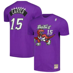 Mitchell & Ness - Vince Carter Toronto Raptors Hardwood Classics Stitch Name & Number T-Shirt - Purple