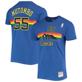 Mitchell & Ness - Dikembe Mutombo Denver Nuggets Hardwood Classics Stitch Name & Number T-Shirt - Royal