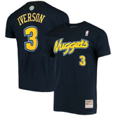 Mitchell & Ness - Allen Iverson Denver Nuggets Hardwood Classics Stitch Name & Number T-Shirt - Navy