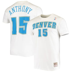 Mitchell & Ness - Carmelo Anthony Denver Nuggets Hardwood Classics Stitch Name & Number T-Shirt - White