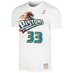 Mitchell & Ness - Grant Hill Detroit Pistons Hardwood Classics Stitch Name & Number T-Shirt - White