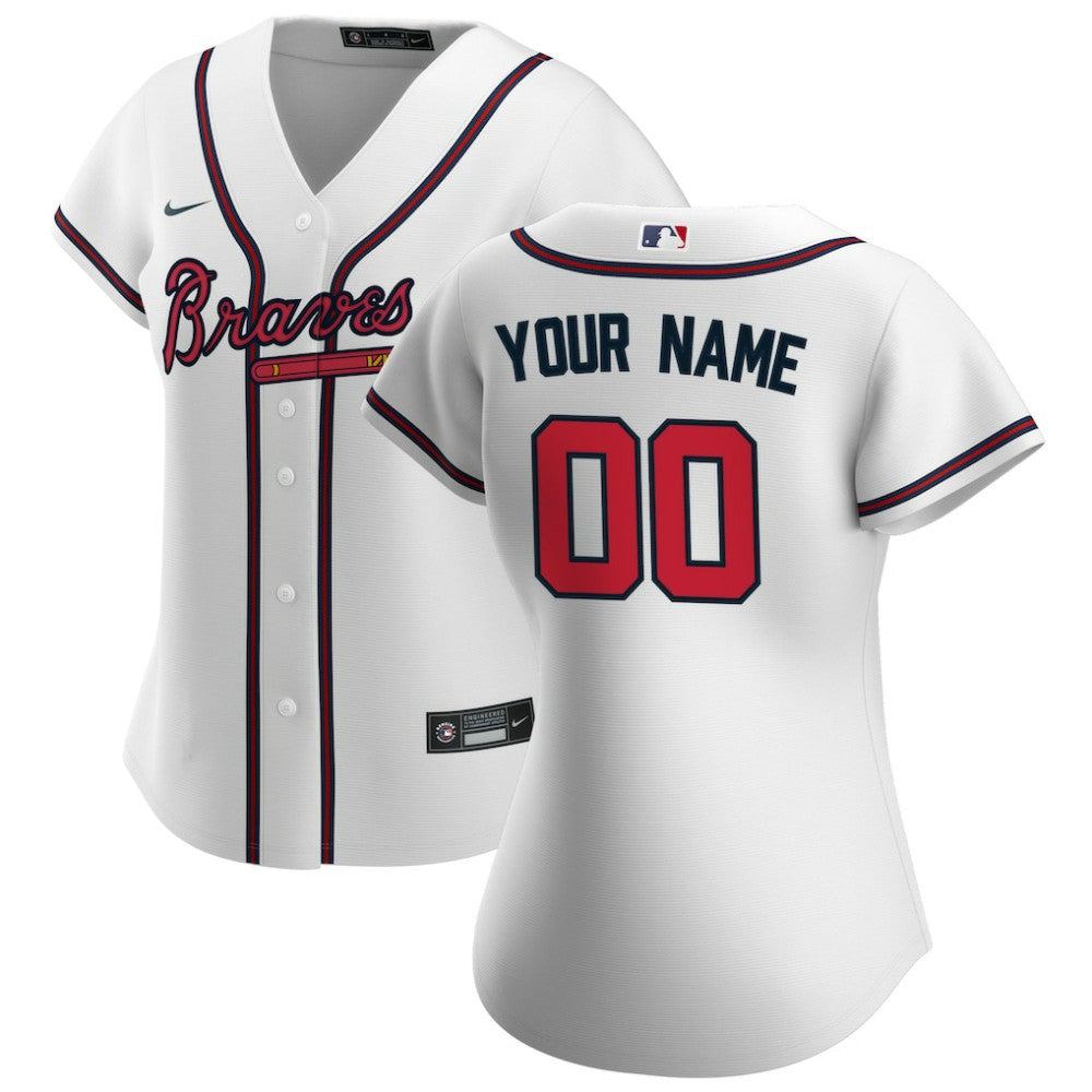 Atlanta Braves Nike Women's Home Replica Custom Jersey Clearance