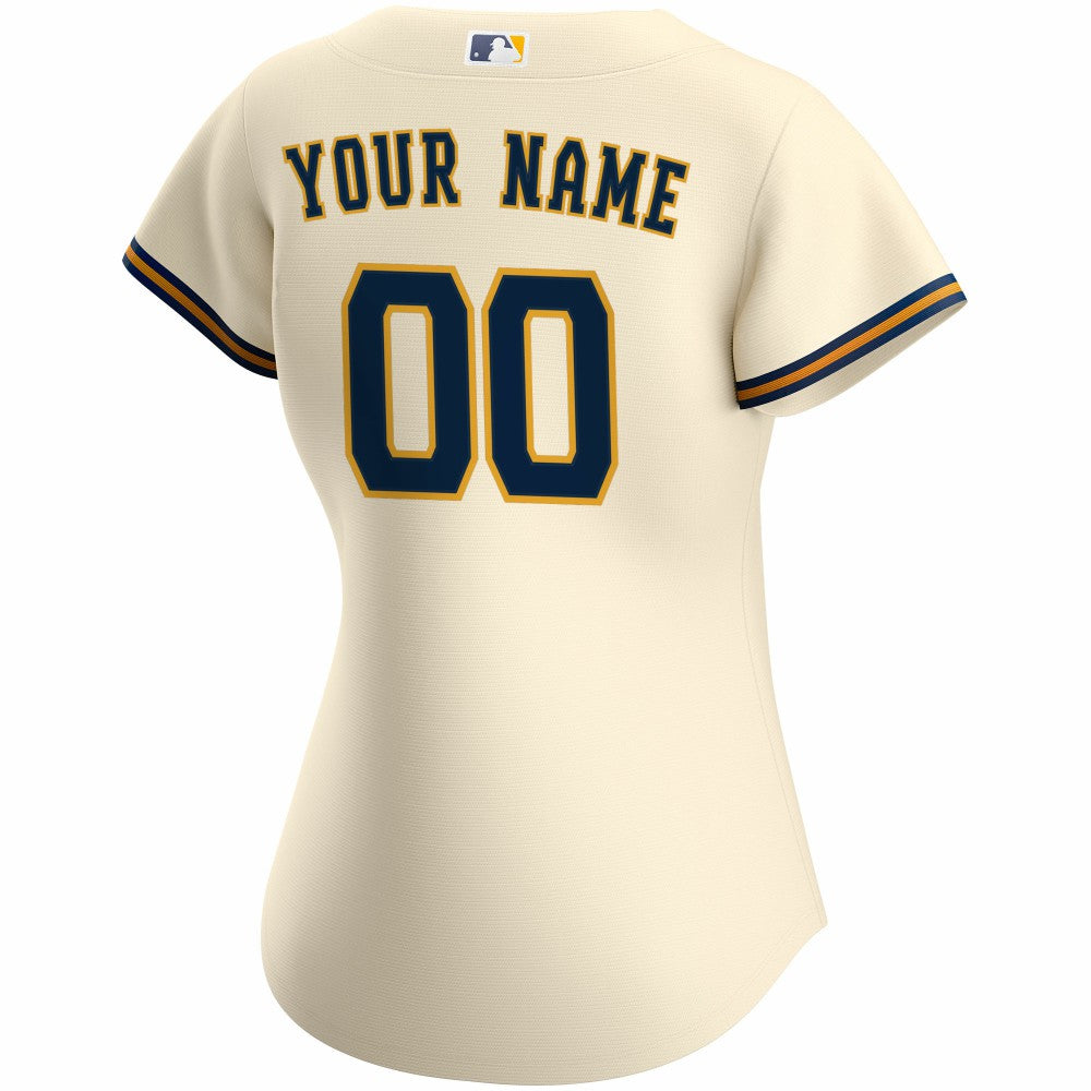 Milwaukee Brewers Nike Women's Home Replica Custom Jersey - Cream | MLB Jerseys