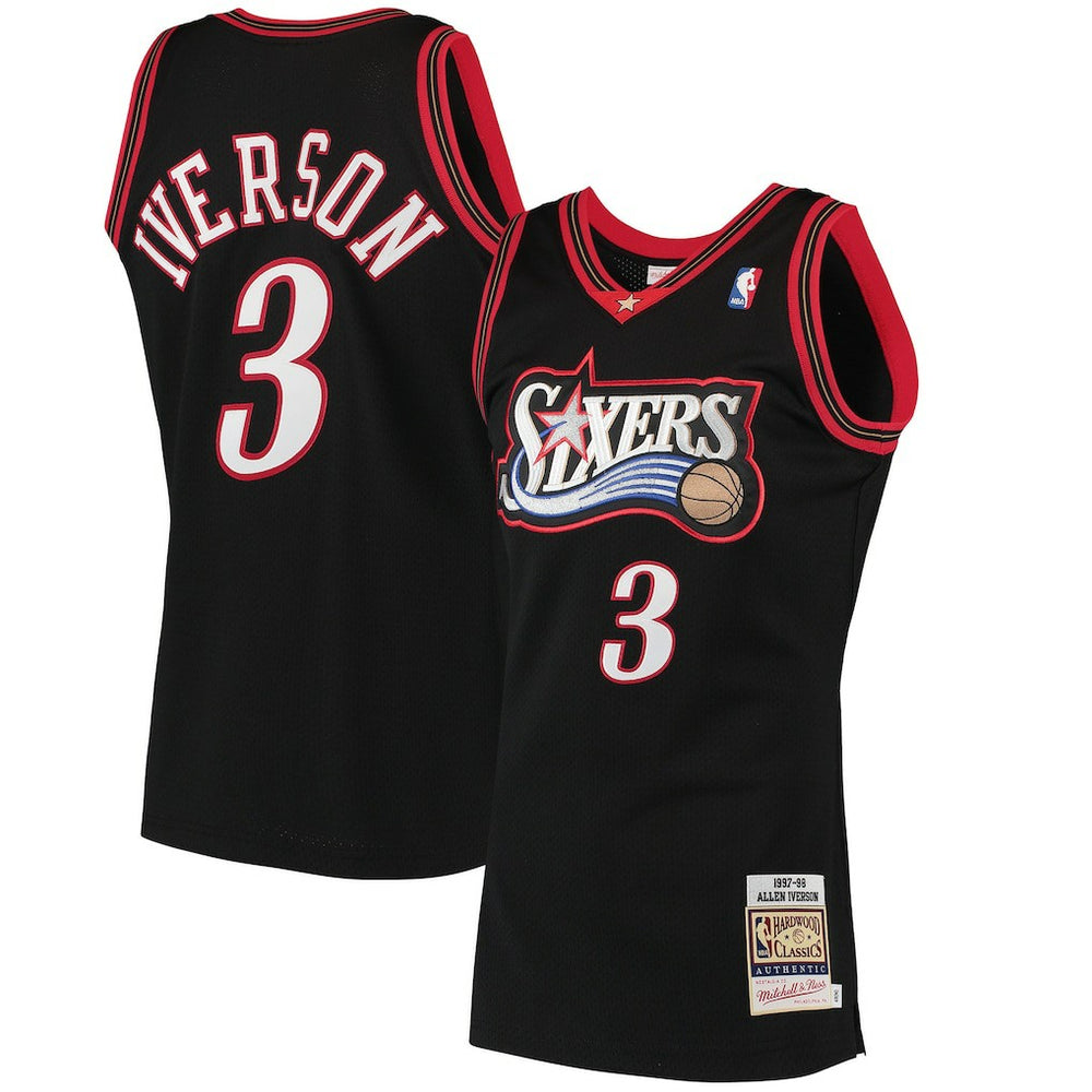 Mitchell & Ness - Allen Iverson Philadelphia 76ers 1997/98 Hardwood Classics Authentic Jersey - Black