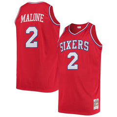 Mitchell & Ness - Moses Malone Philadelphia 76ers 1982/83 Big & Tall Hardwood Classics Swingman Jersey - Red