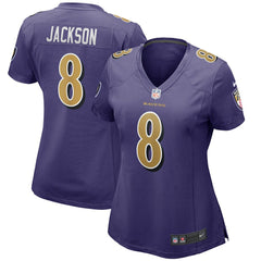 Lamar Jackson Baltimore Ravens Women's Alternate Game Player Jersey Purple - Nike