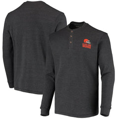 Cleveland Browns Dunbrooke Logo Maverick Thermal Henley Long Sleeve T-Shirt Charcoal - NFL