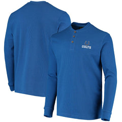 Indianapolis Colts Dunbrooke Logo Maverick Thermal Henley Long Sleeve T-Shirt Royal - NFL