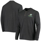 Miami Dolphins Dunbrooke Logo Maverick Thermal Henley Long Sleeve T-Shirt Charcoal - NFL