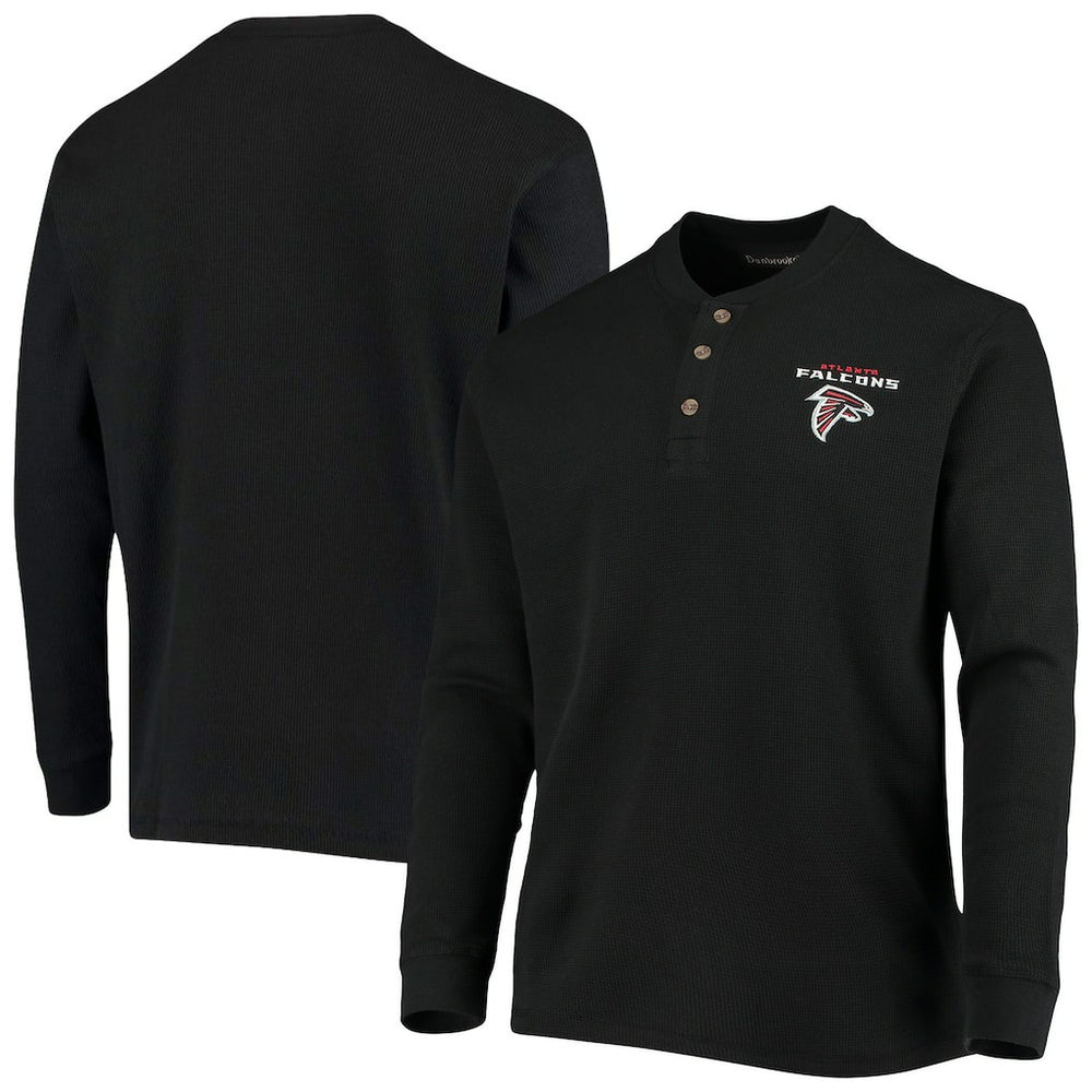 Atlanta Falcons Dunbrooke Logo Maverick Thermal Henley Long Sleeve T-Shirt Black - NFL