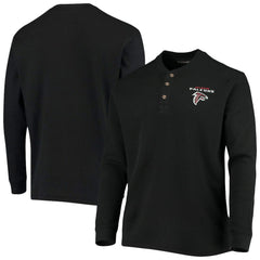 Atlanta Falcons Dunbrooke Logo Maverick Thermal Henley Long Sleeve T-Shirt Black - NFL