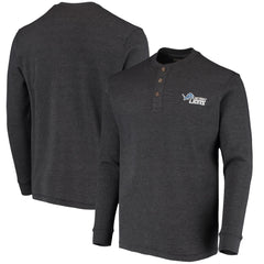 Detroit Lions Dunbrooke Logo Maverick Thermal Henley Long Sleeve T-Shirt Charcoal - NFL