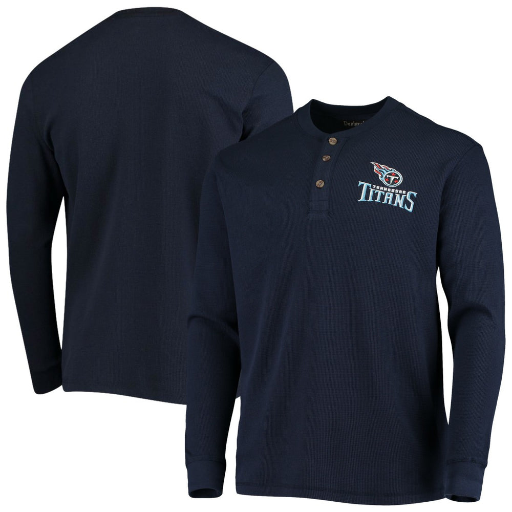 Tennessee Titans Dunbrooke Logo Maverick Thermal Henley Long Sleeve T-Shirt Navy - NFL