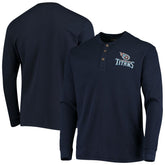 Tennessee Titans Dunbrooke Logo Maverick Thermal Henley Long Sleeve T-Shirt Navy - NFL