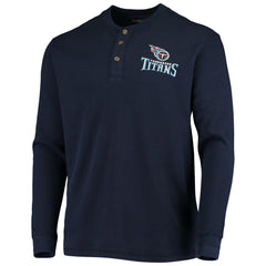 Tennessee Titans Dunbrooke Logo Maverick Thermal Henley Long Sleeve T-Shirt Navy - NFL