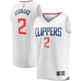 Fanatics - Kawhi Leonard LA Clippers Youth 2020/21 Fast Break Player Jersey - White - Association Edition