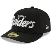 Las Vegas Raiders New Era Omaha Script Low Profile 59FIFTY Fitted Hat Black - NFL