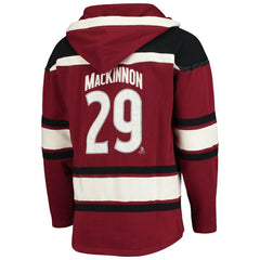 Nathan MacKinnon Colorado Avalanche - '47 Player Name & Number Lacer Pullover Hoodie Burgundy