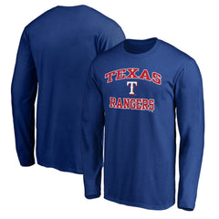 Men's Royal Texas Rangers Team Heart & Soul Long Sleeve T-Shirt Clearance