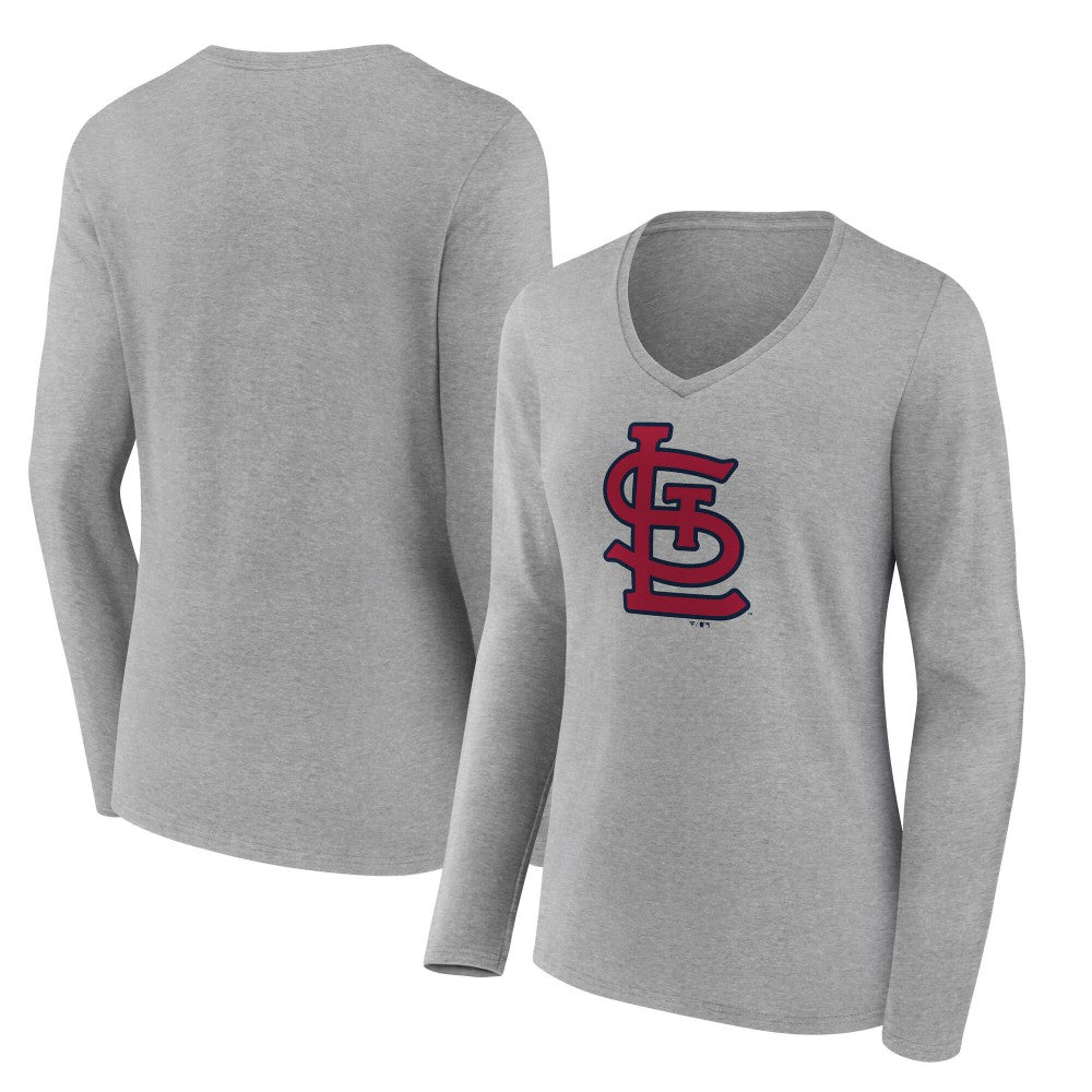St. Louis Cardinals Women's Core Official Logo Long Sleeve V-Neck T-Shirt Online