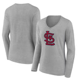 St. Louis Cardinals Women's Core Official Logo Long Sleeve V-Neck T-Shirt Online