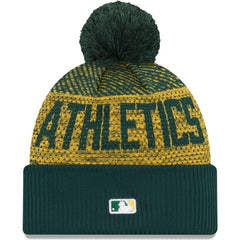 Athletics New Era Authentic Collection Sport Cuffed Knit Hat with Pom On Sale