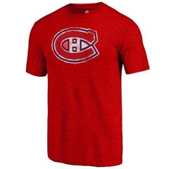 Montreal Canadiens - Distressed Tri-Blend T-Shirt Red