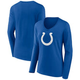 Indianapolis Colts Women's Primary Team Logo Long Sleeve V-Neck T-Shirt Royal - NFL