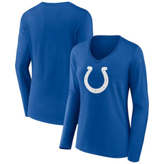 Indianapolis Colts Women's Primary Team Logo Long Sleeve V-Neck T-Shirt Royal - NFL