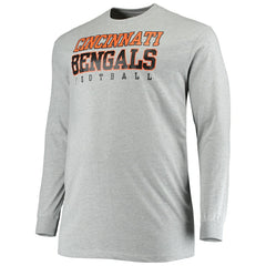 Cincinnati Bengals Big & Tall Practice Long Sleeve T-Shirt Heathered Gray - Fanatics