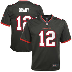 Tom Brady Tampa Bay Buccaneers Youth Alternate Game Jersey Pewter - Nike