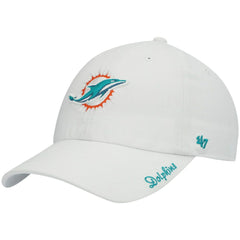 Miami Dolphins '47 Women's Miata Clean Up Logo Adjustable Hat White - 47 brand