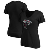 Atlanta Falcons Women's Midnight Mascot Logo V-Neck T-Shirt Black - NFL
